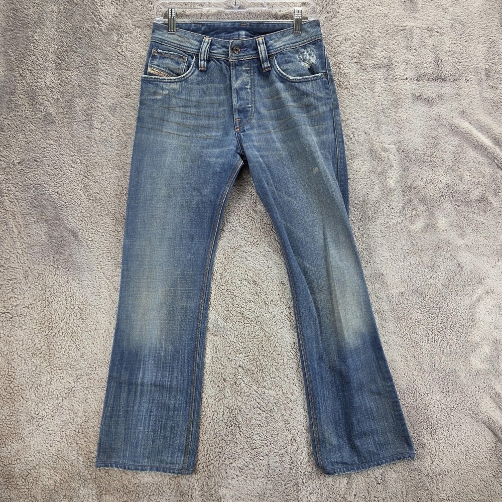 Diesel Jeans Mens Blue Slim Bootcut Made in Italy Button Fly Fits 28x28